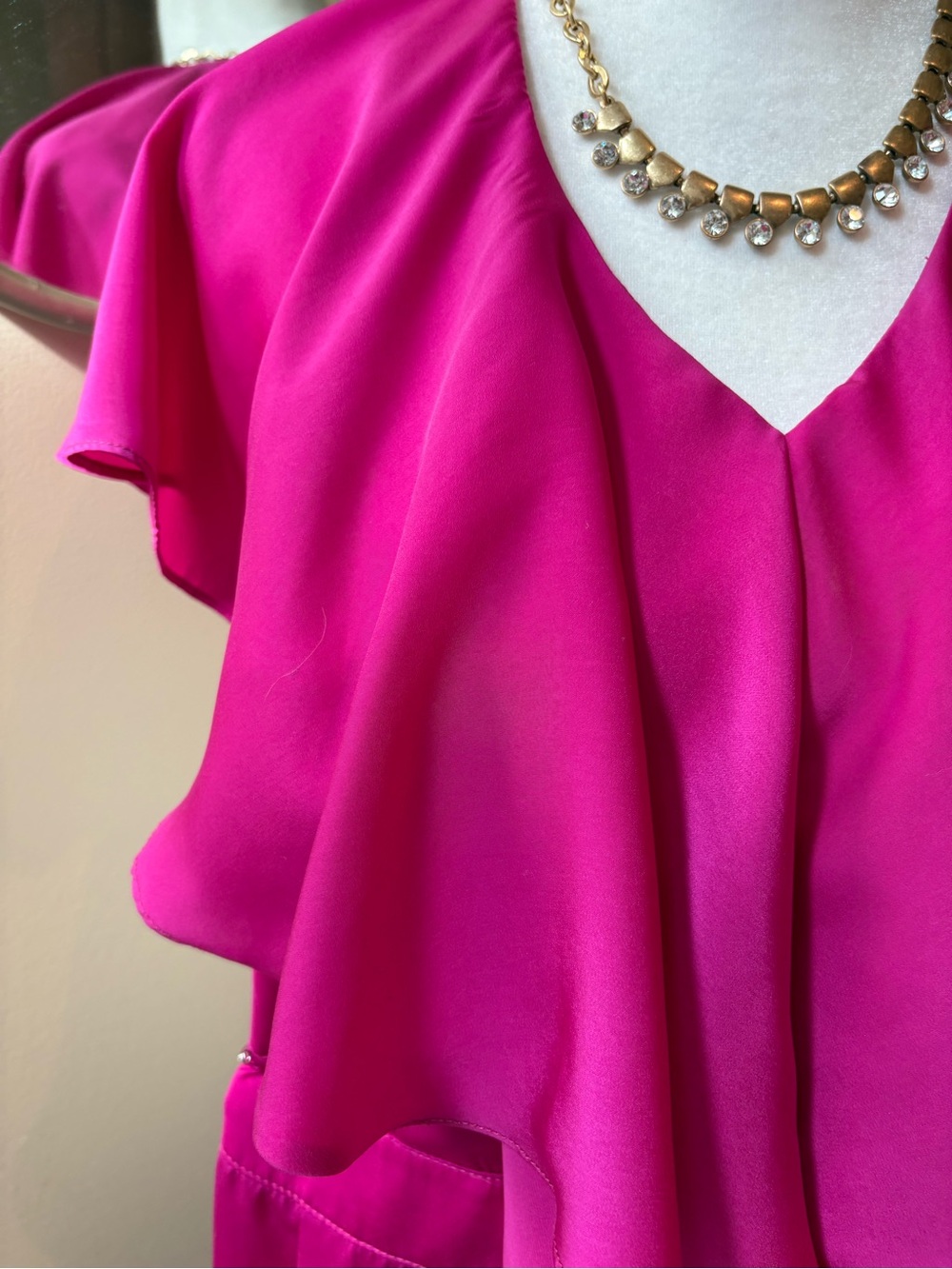 Akira Chicago Black Label Fuchsia Hot Pink Jumpsuit 💕Backless Flowy Wide Leg MED